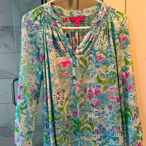 Lilly Pulitzer Elsa silk top size Small